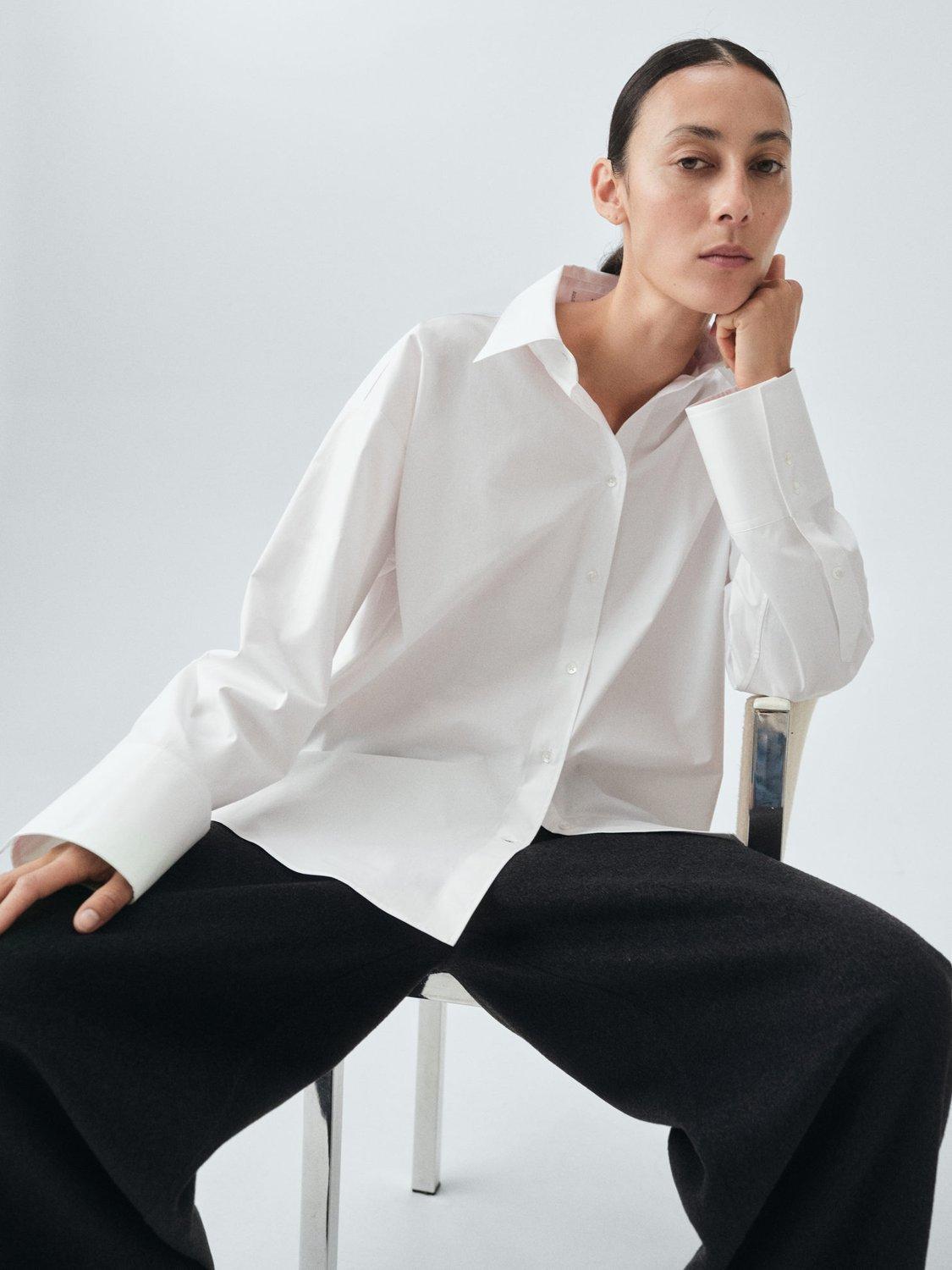 Product image 7 of 8, which shows Mango Rialto Oversized Shirt, White, 8
