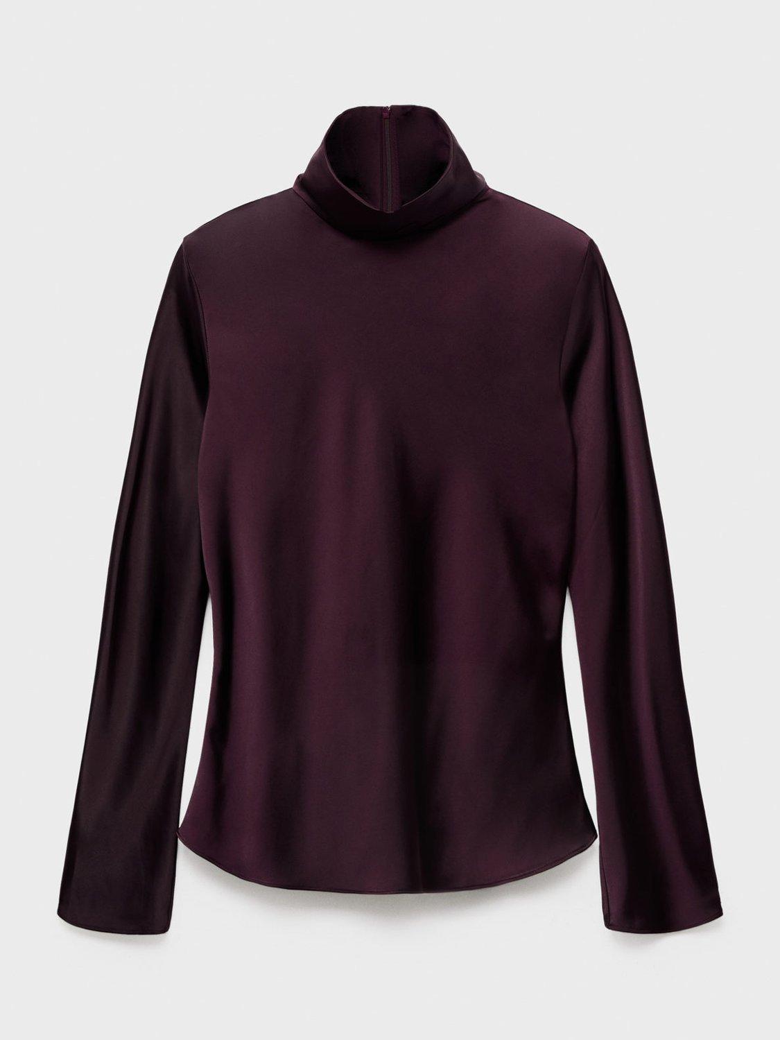Product image 3 of 8, which shows Mango Stone Satin Top, Medium Purple, 8
