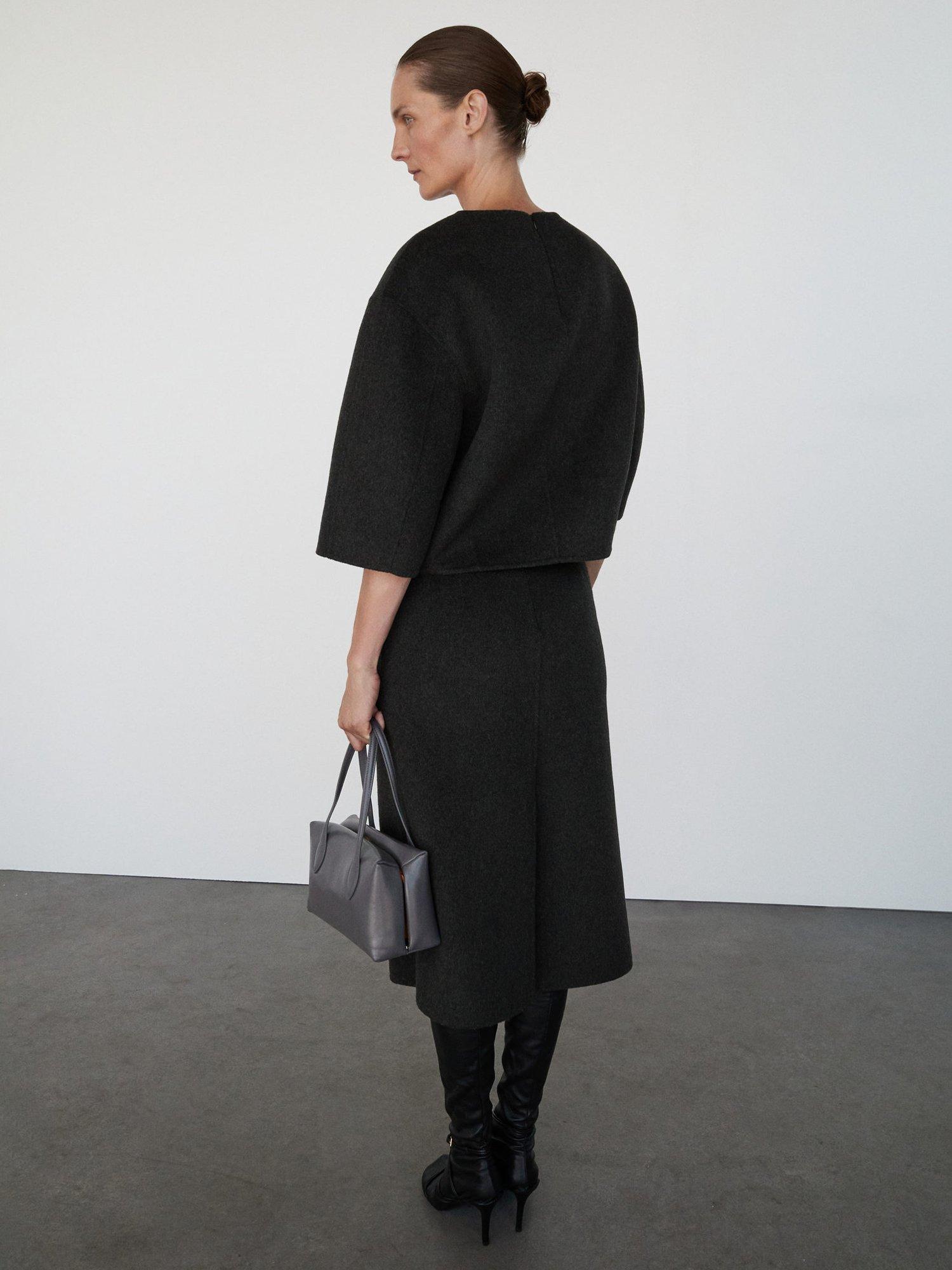 Product image 4 of 7, which shows Mango Leipzig Wool Blend Skirt, Grey, 10