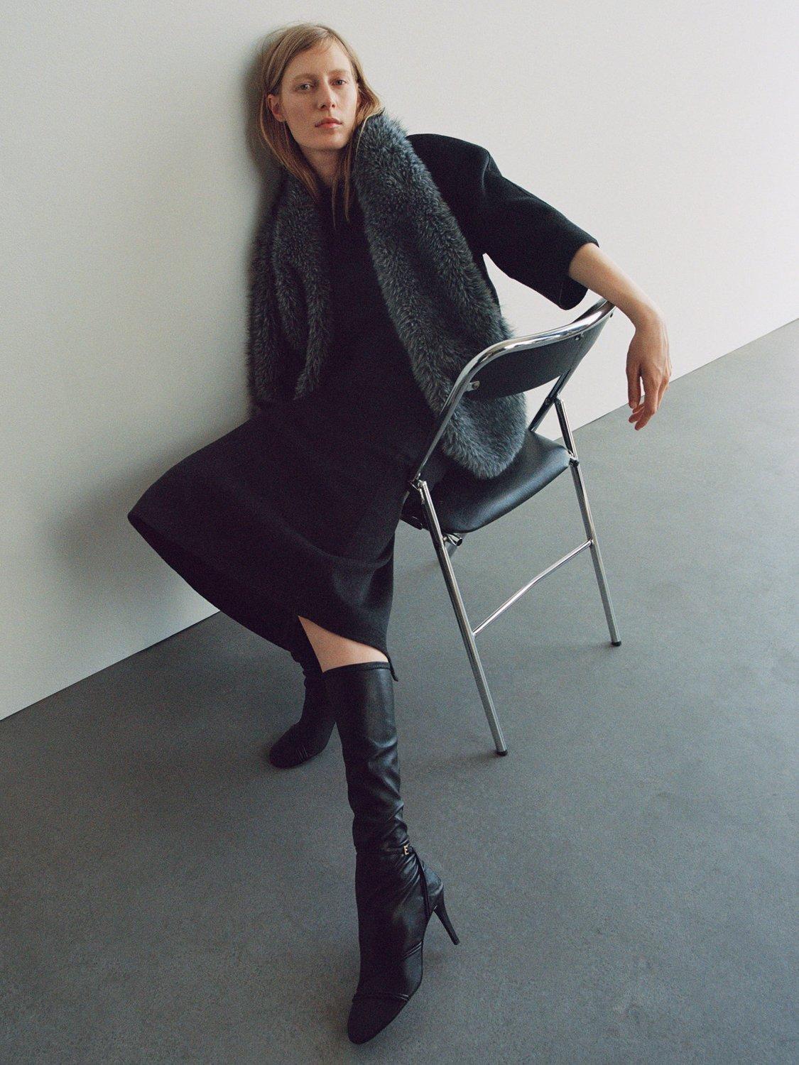 Product image 7 of 7, which shows Mango Leipzig Wool Blend Skirt, Grey, 10