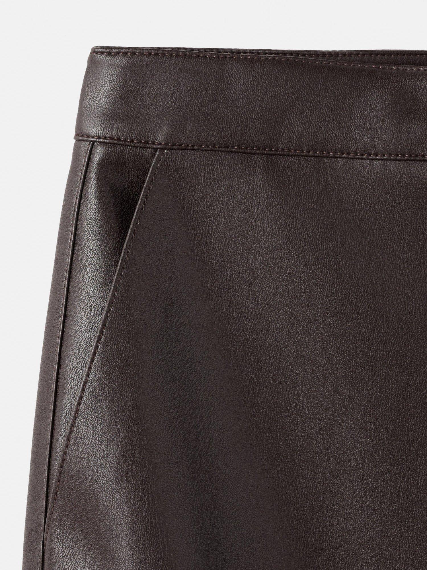 Product image 5 of 8, which shows Mango Faux Leather Pencil Skirt, Dark Brown, 10