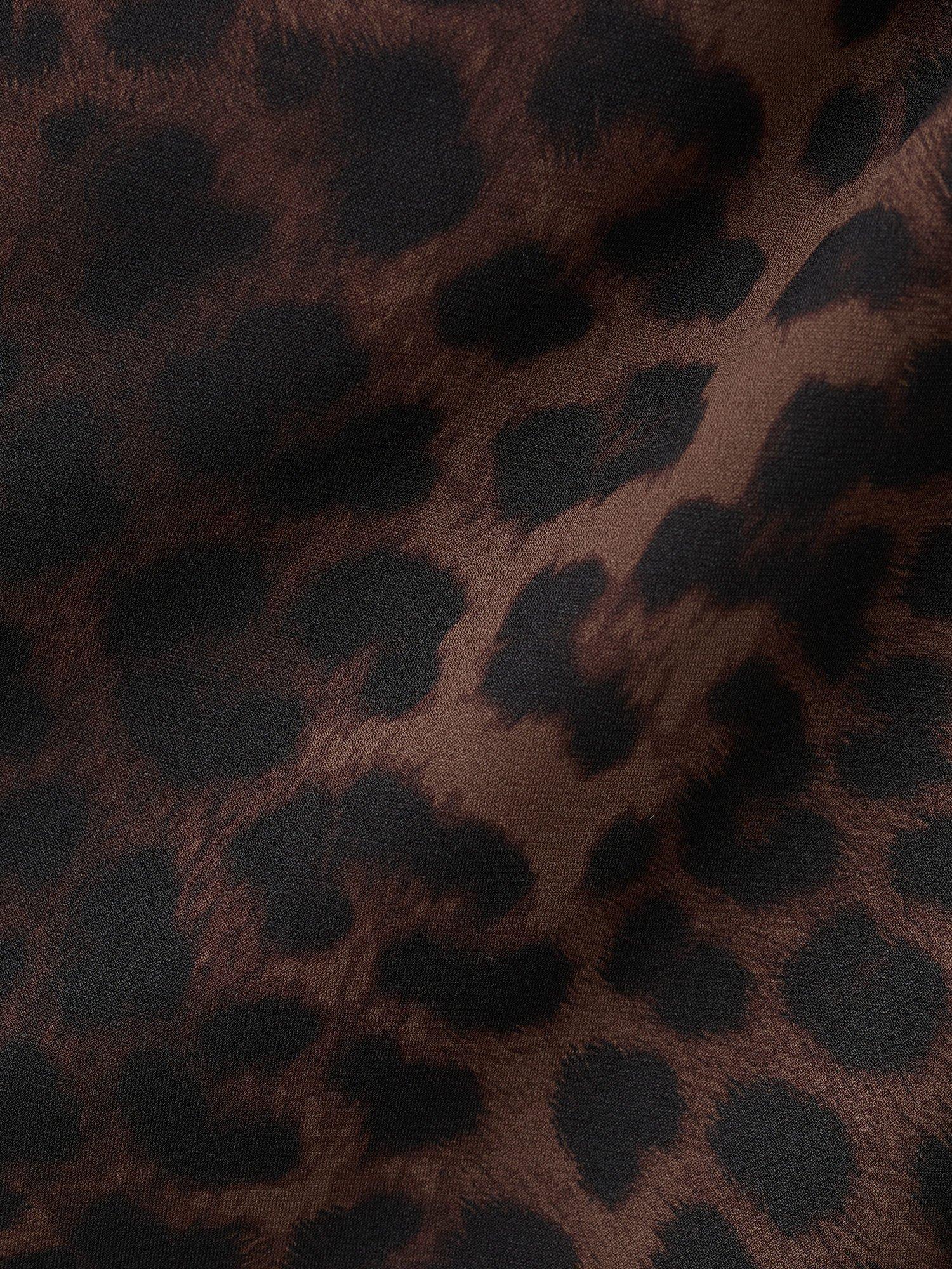 Product image 5 of 8, which shows Mango Carole Leopard Print Top, Brown, XXS