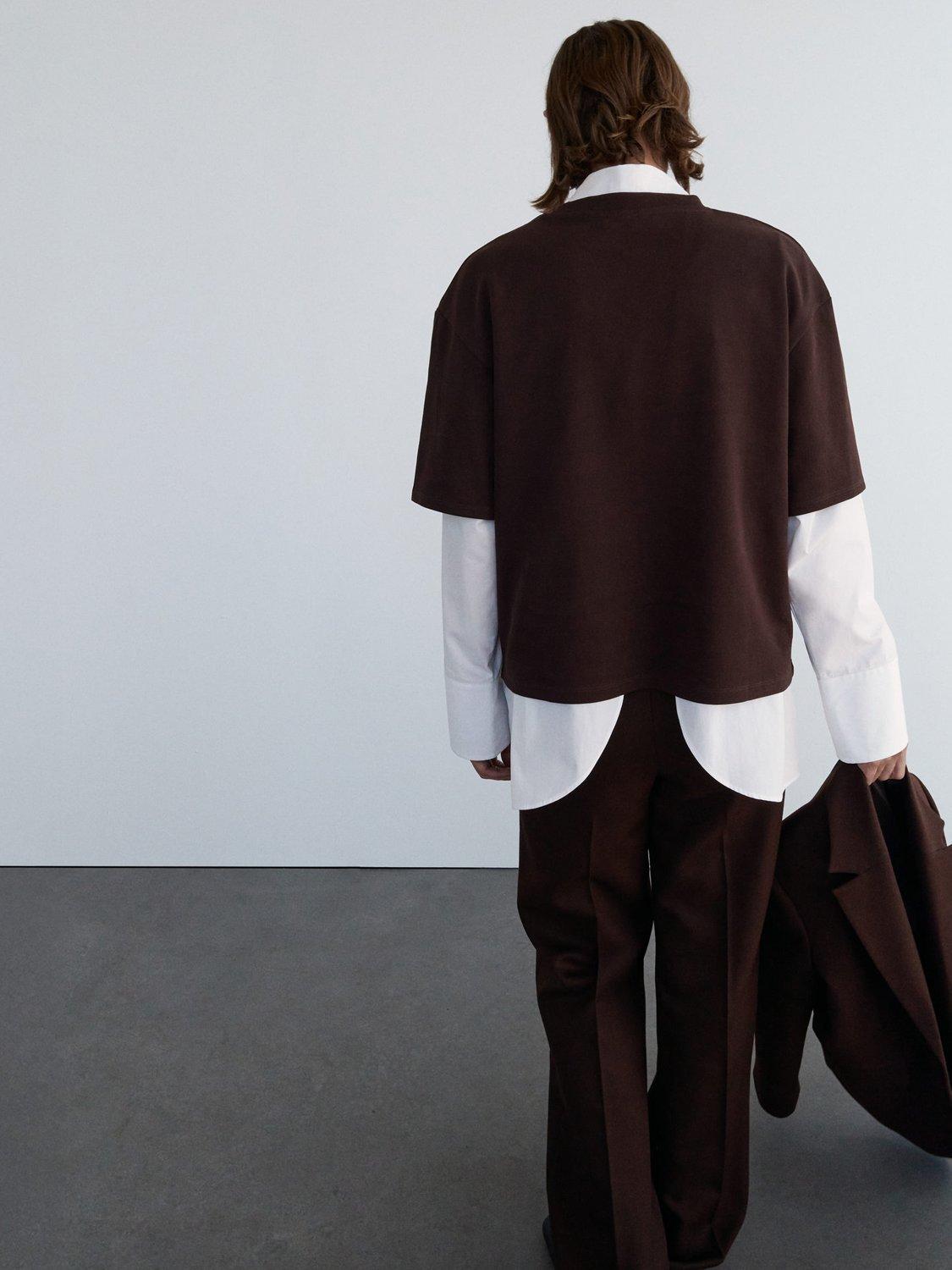 Product image 4 of 6, which shows Mango Celia Oversized T-Shirt, Brown, L