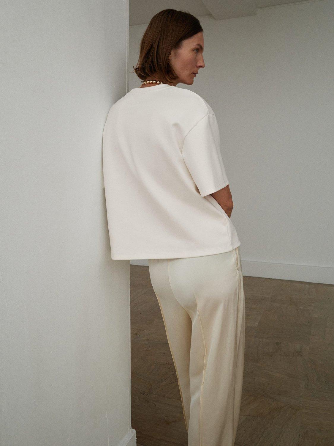 Product image 4 of 6, which shows Mango Celia Oversized T-Shirt, Natural White, M