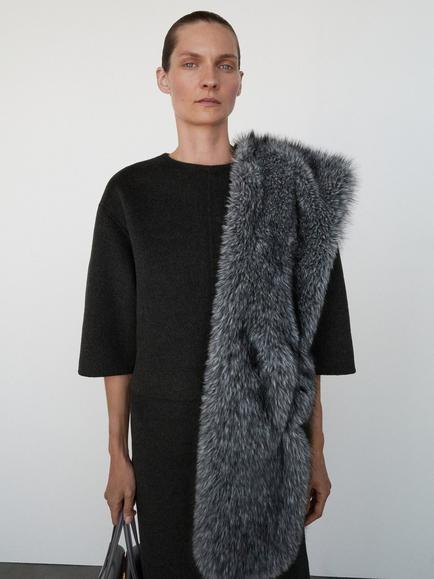 Mango Leipzig Wool Blend Coat, Grey - view 2, Grey