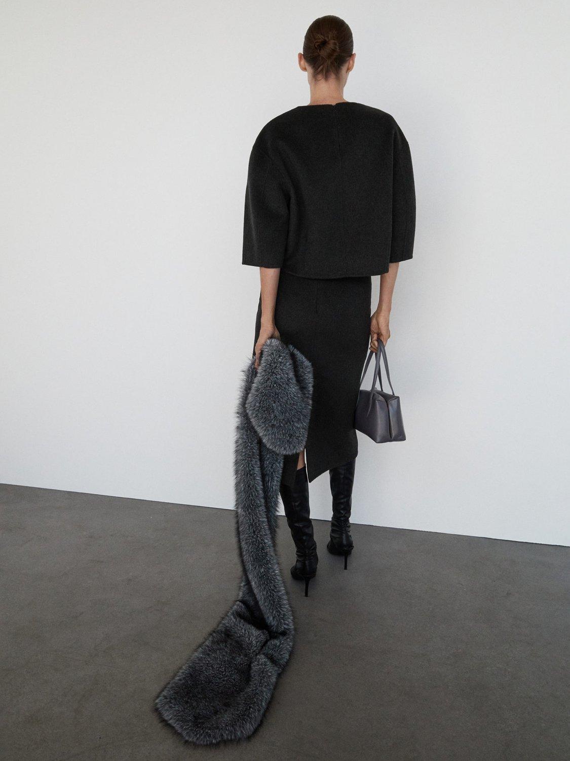 Product image 4 of 6, which shows Mango Leipzig Wool Blend Coat, Grey, L