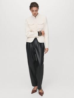 Mango Apple Faux Leather Trousers - view 2, Black