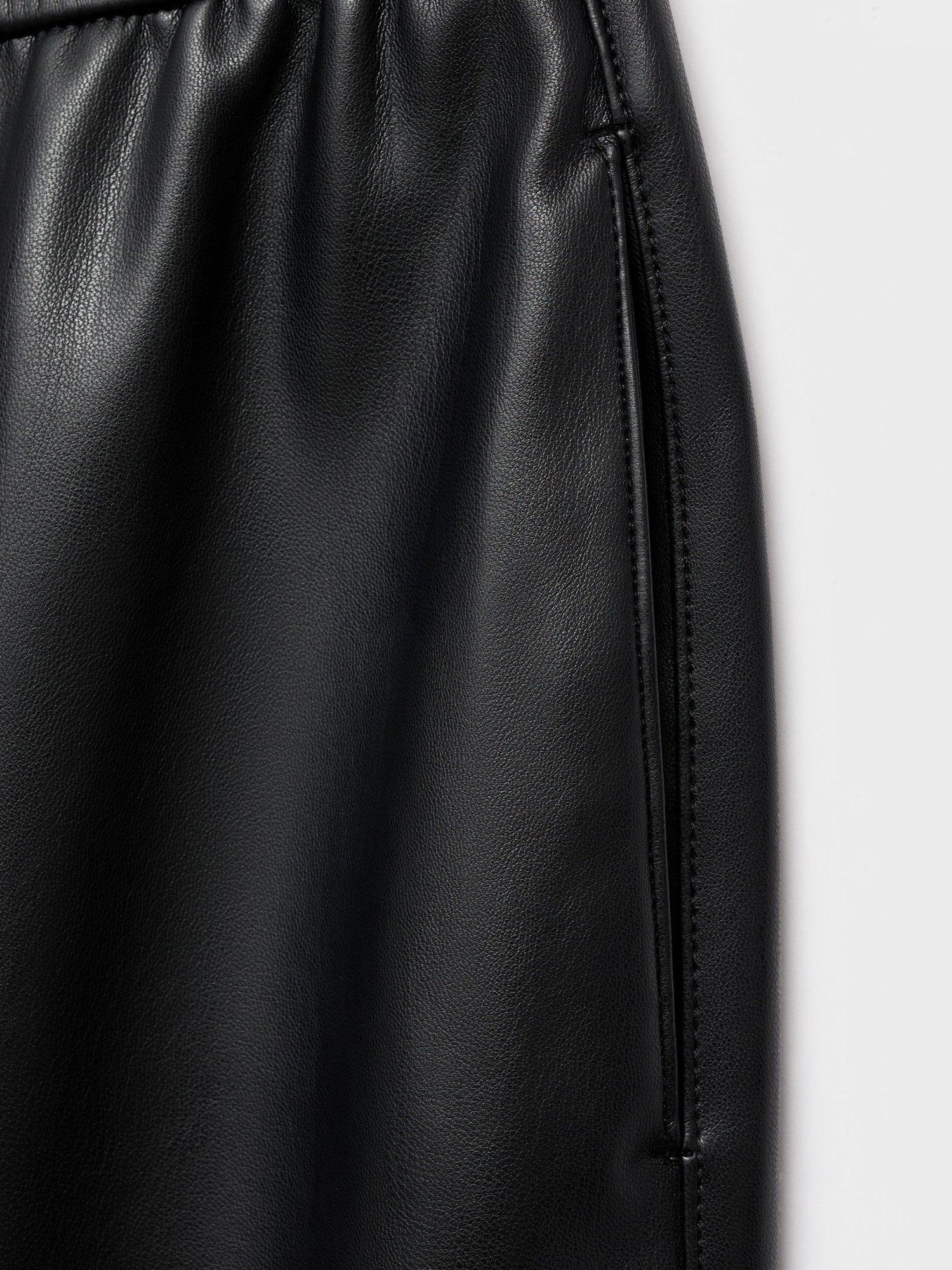 Product image 5 of 9, which shows Mango Apple Faux Leather Trousers, Black, XXXL