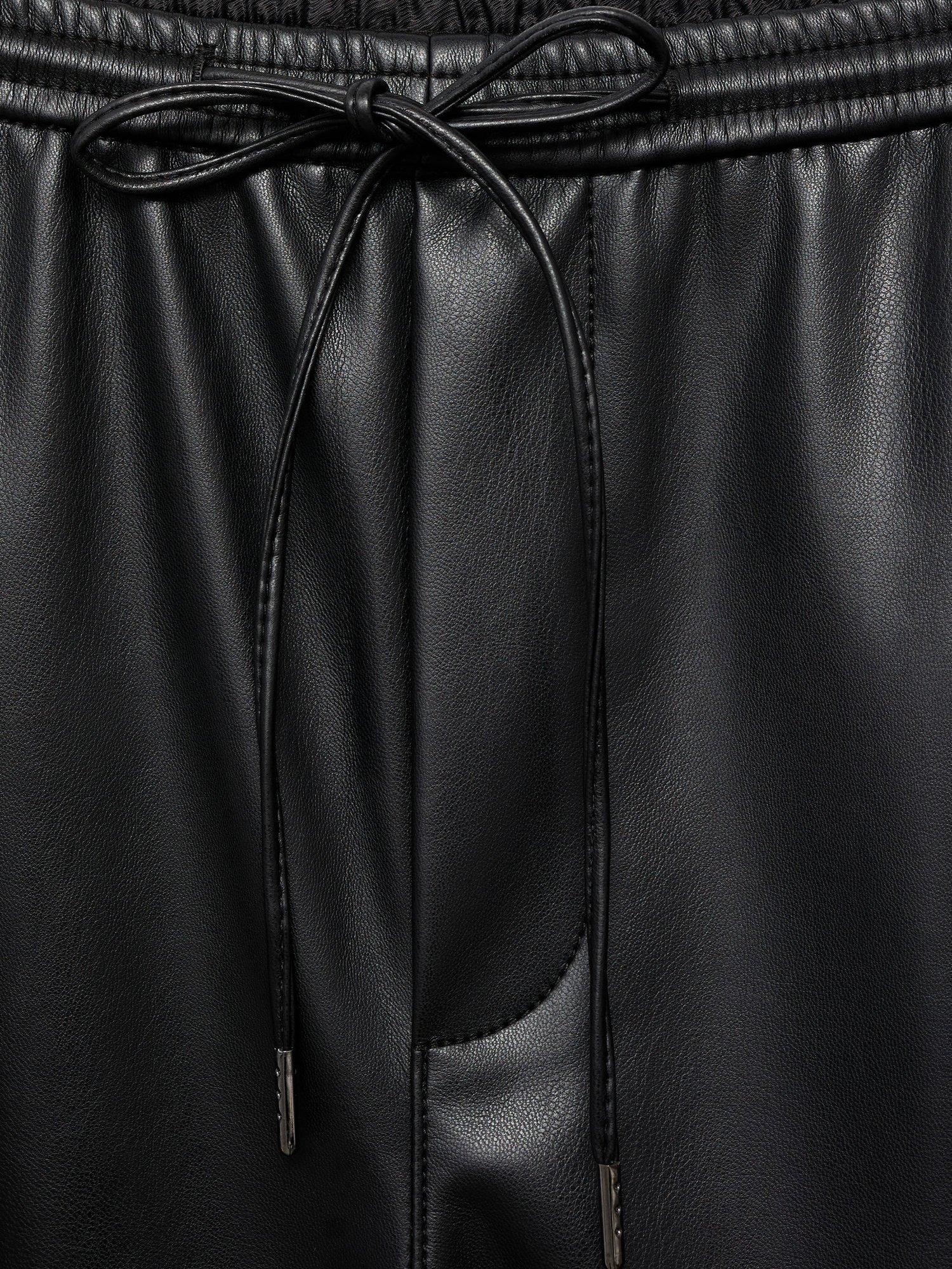 Product image 9 of 9, which shows Mango Apple Faux Leather Trousers, Black, XXXL
