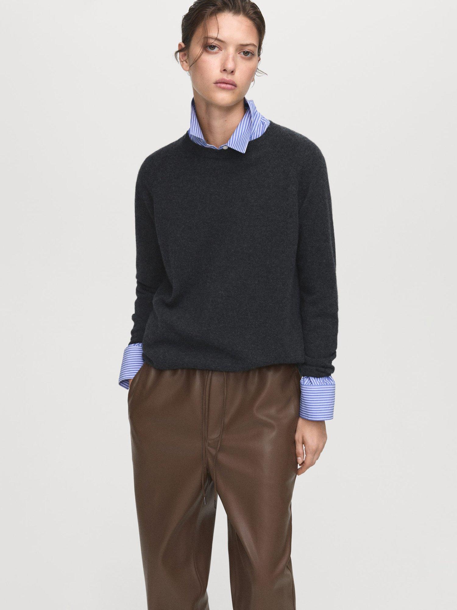 Product image 6 of 9, which shows Mango Apple Faux Leather Trousers, Medium Brown, S