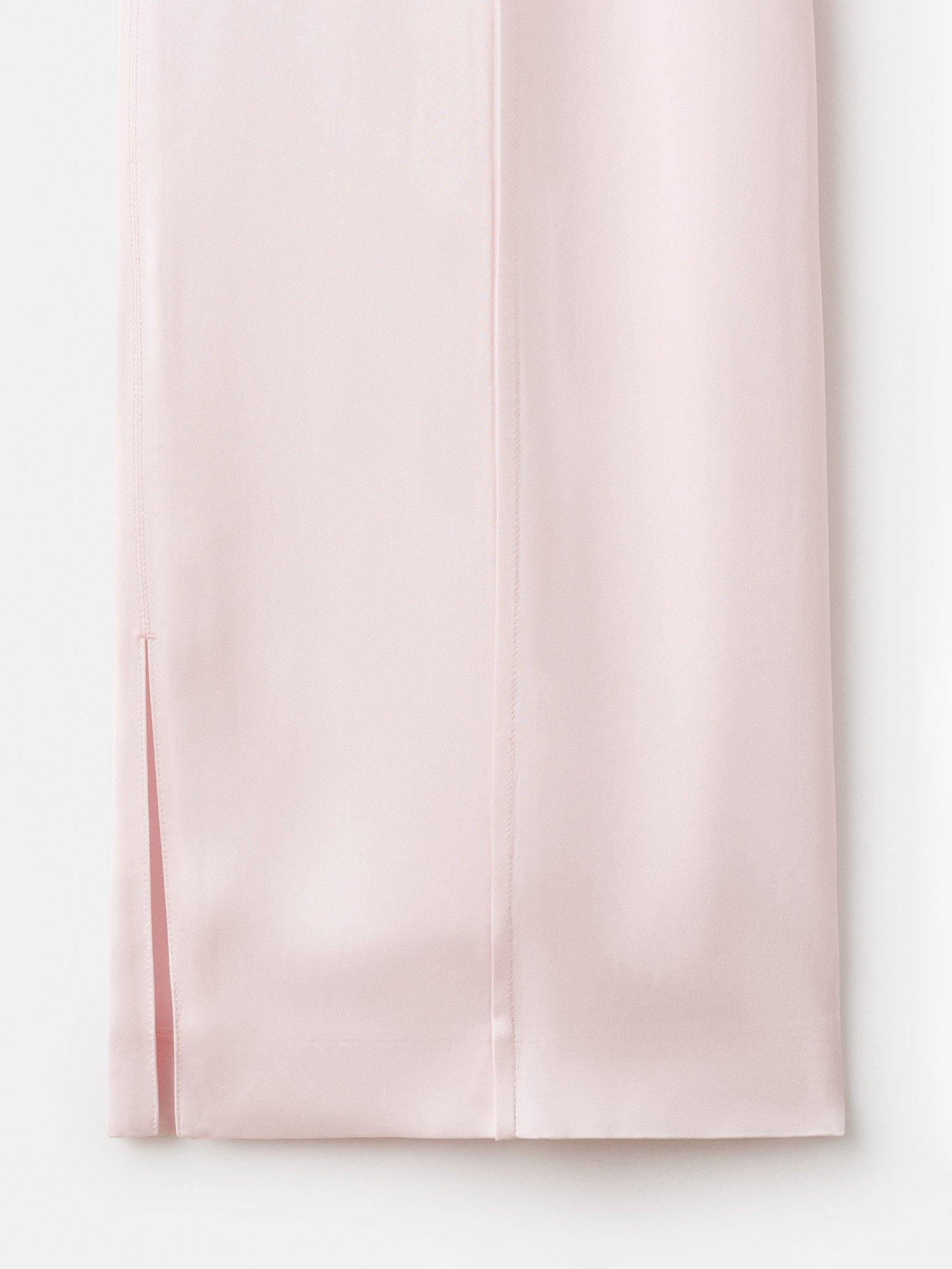 Product image 4 of 5, which shows Mango Berlin Satin Trousers, Pastel Pink, XS