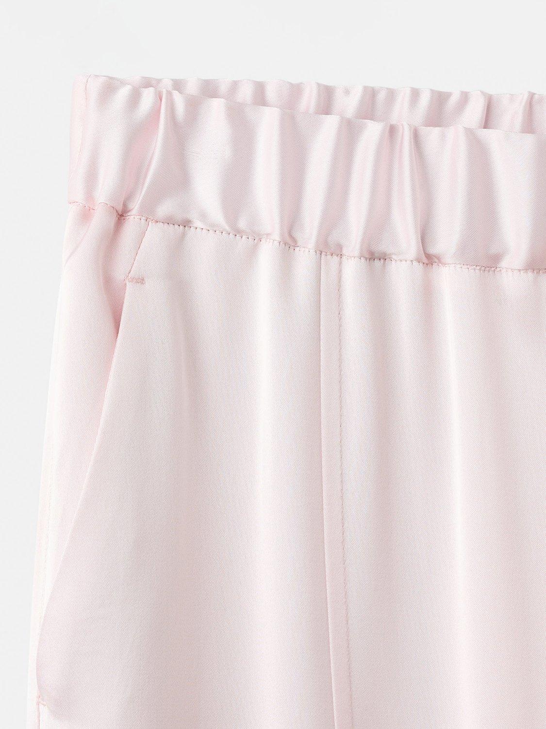 Product image 5 of 5, which shows Mango Berlin Satin Trousers, Pastel Pink, XS