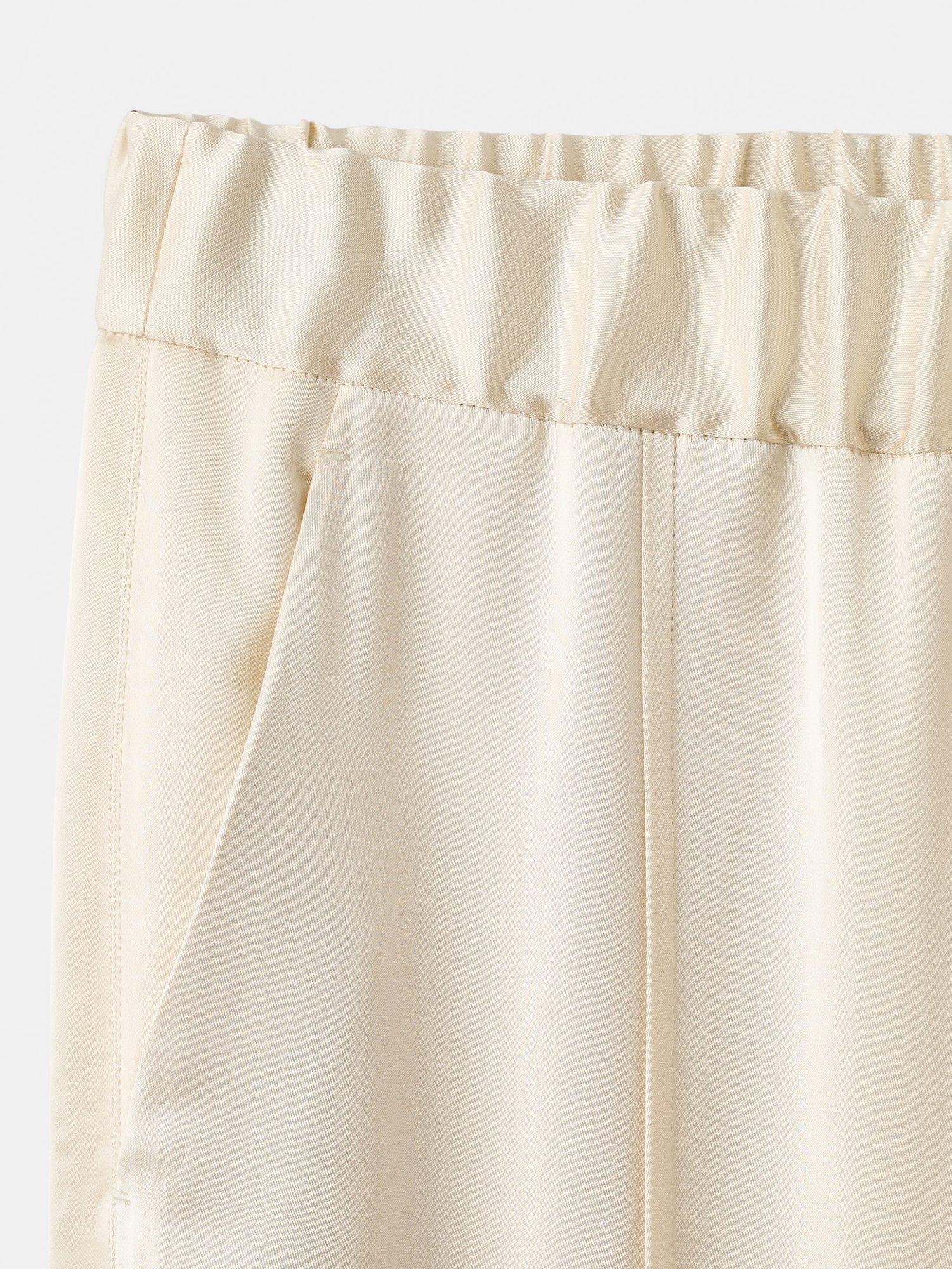 Product image 6 of 6, which shows Mango Berlin Satin Trousers, Yellow, S