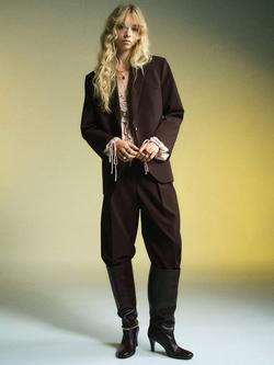 Mango Gabi Tailored Trousers, Dark Brown - view 2, Dark Brown