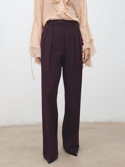 Mango Gabi Tailored Trousers, Dark Red, Dark Red