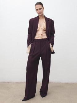 Mango Gabi Tailored Trousers, Dark Red - view 2, Dark Red