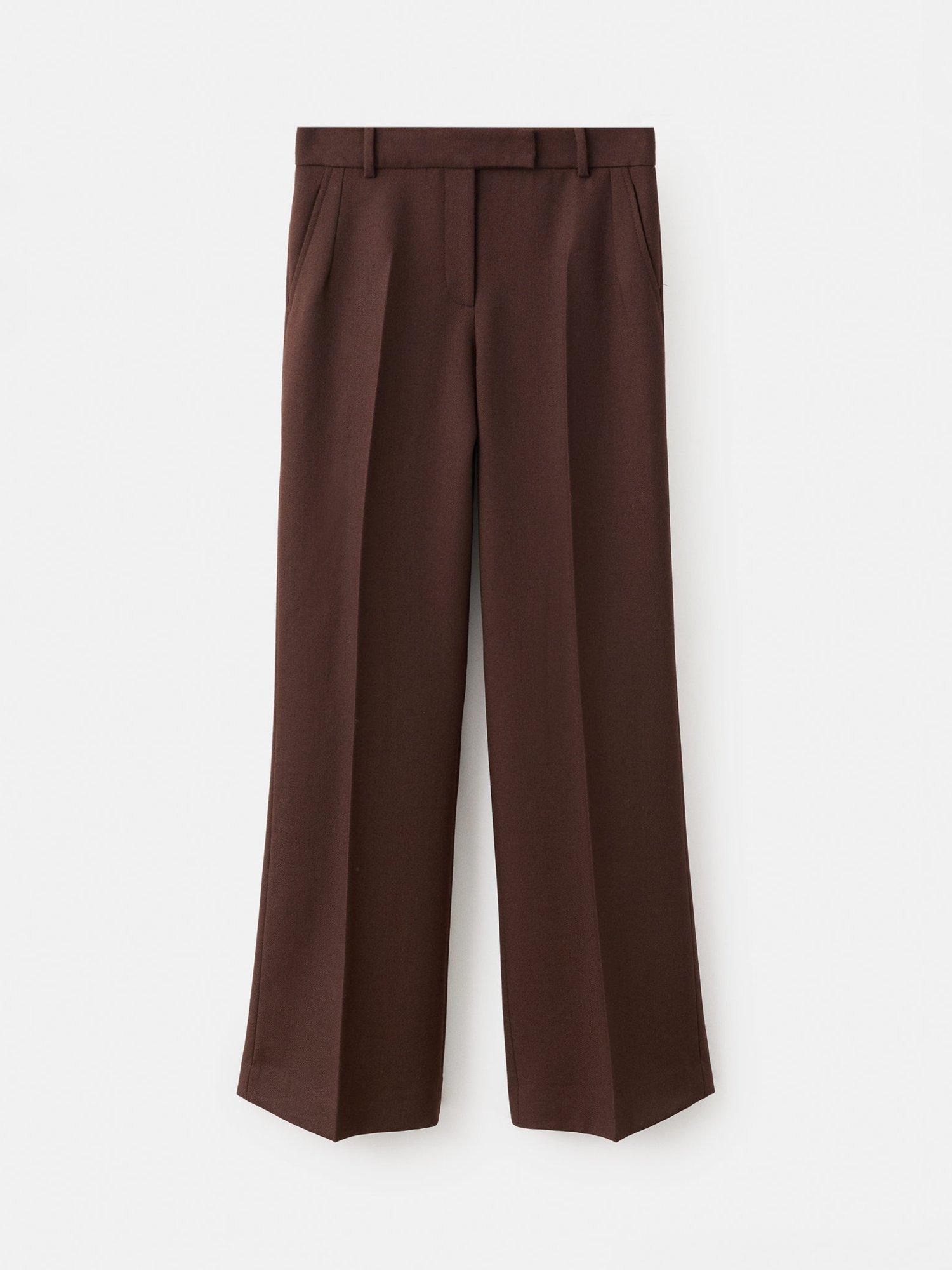 Product image 2 of 6, which shows Mango Milan Pure Wool Trousers, Brown, 12