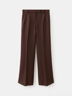 Mango Milan Pure Wool Trousers, Brown - view 2, Brown