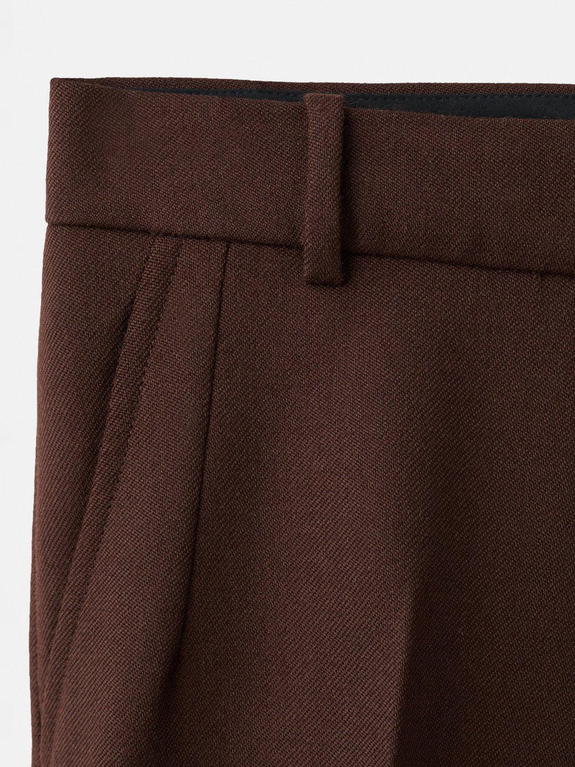 Product image 4 of 6, which shows Mango Milan Pure Wool Trousers, Brown, 12