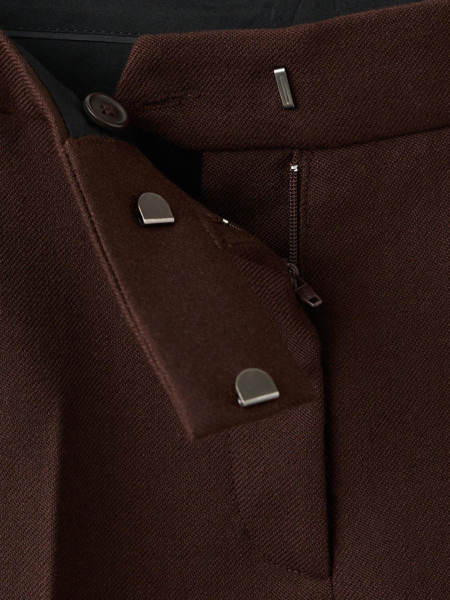 Product image 5 of 6, which shows Mango Milan Pure Wool Trousers, Brown, 12