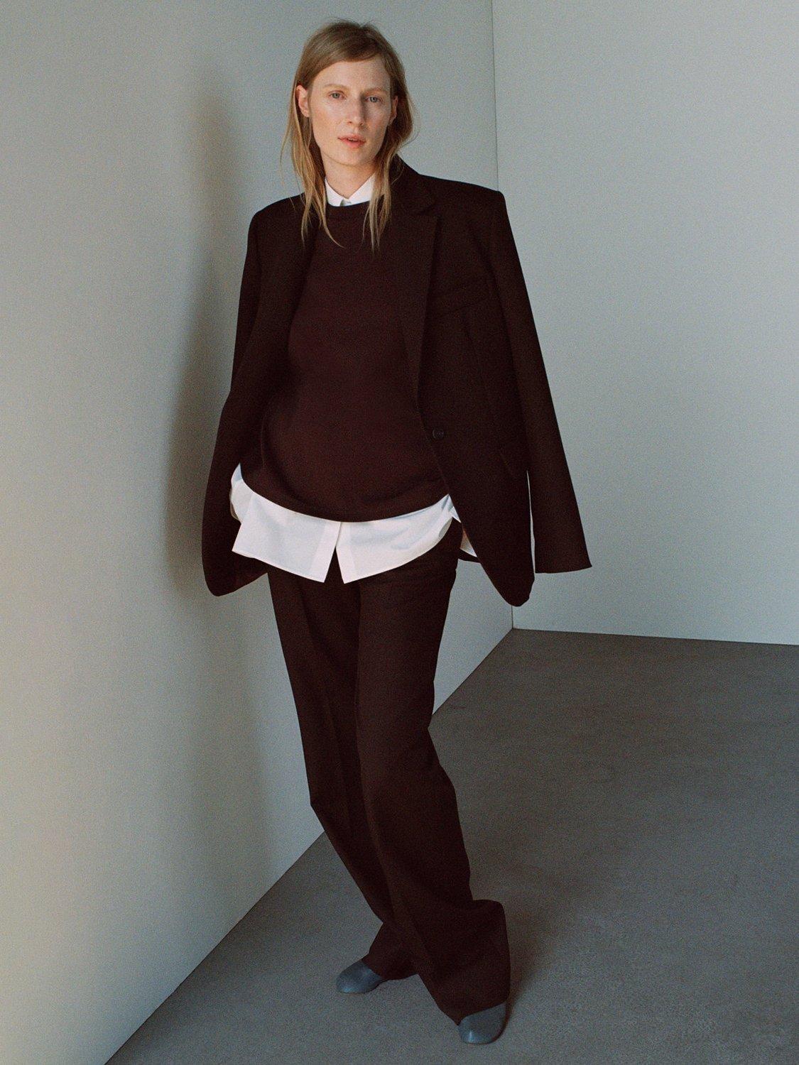 Product image 6 of 6, which shows Mango Milan Pure Wool Trousers, Brown, 12