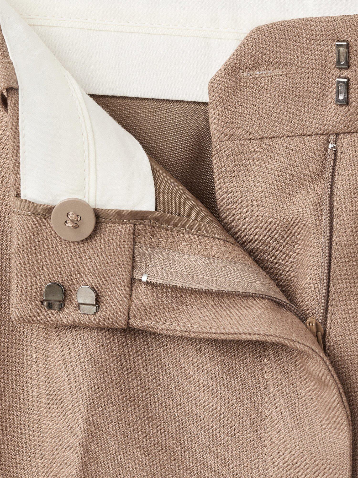 Product image 5 of 7, which shows Mango Natalie Straight Tailored Trousers, Medium Brown, 10