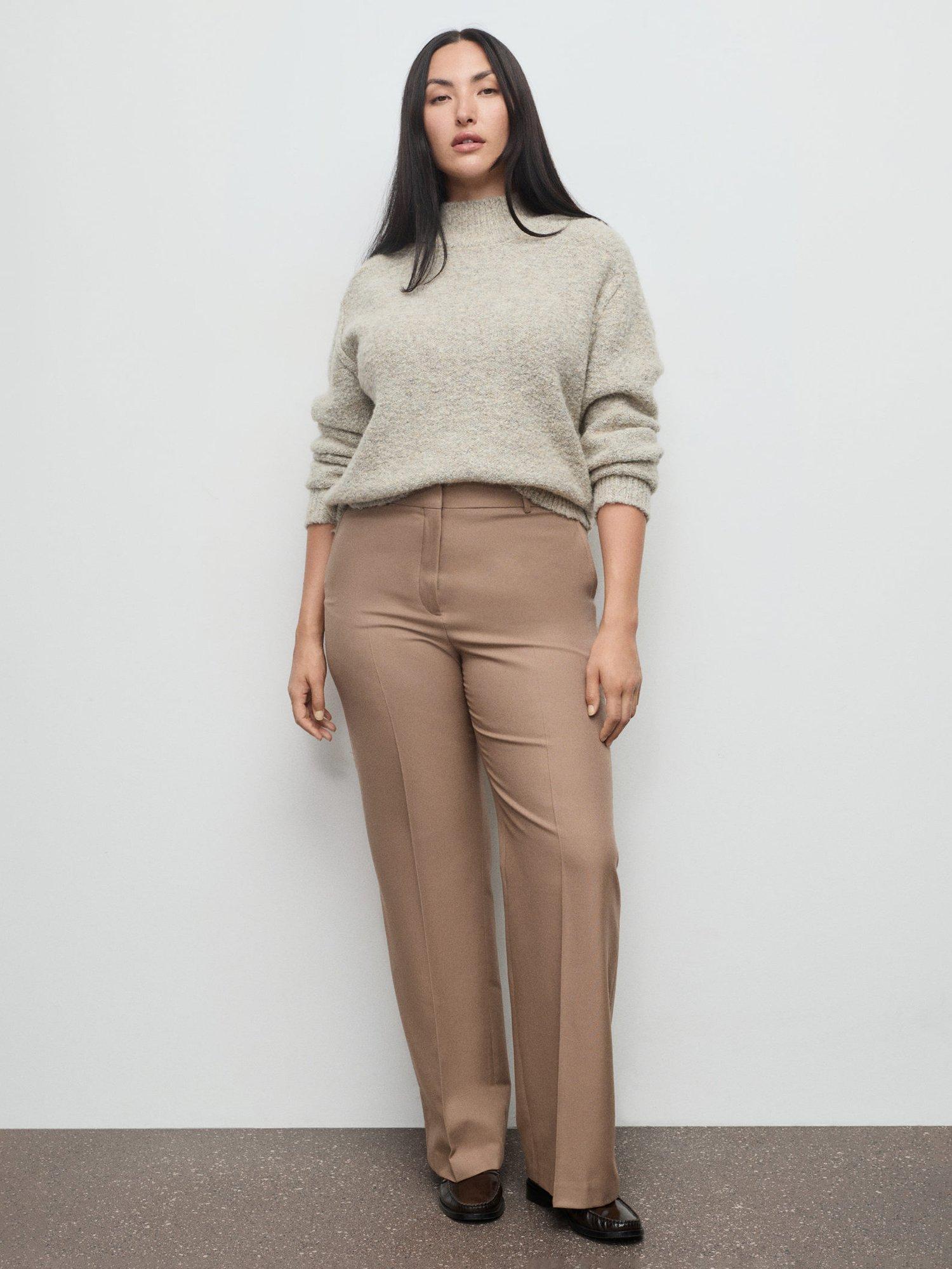 Product image 6 of 7, which shows Mango Natalie Straight Tailored Trousers, Medium Brown, 10