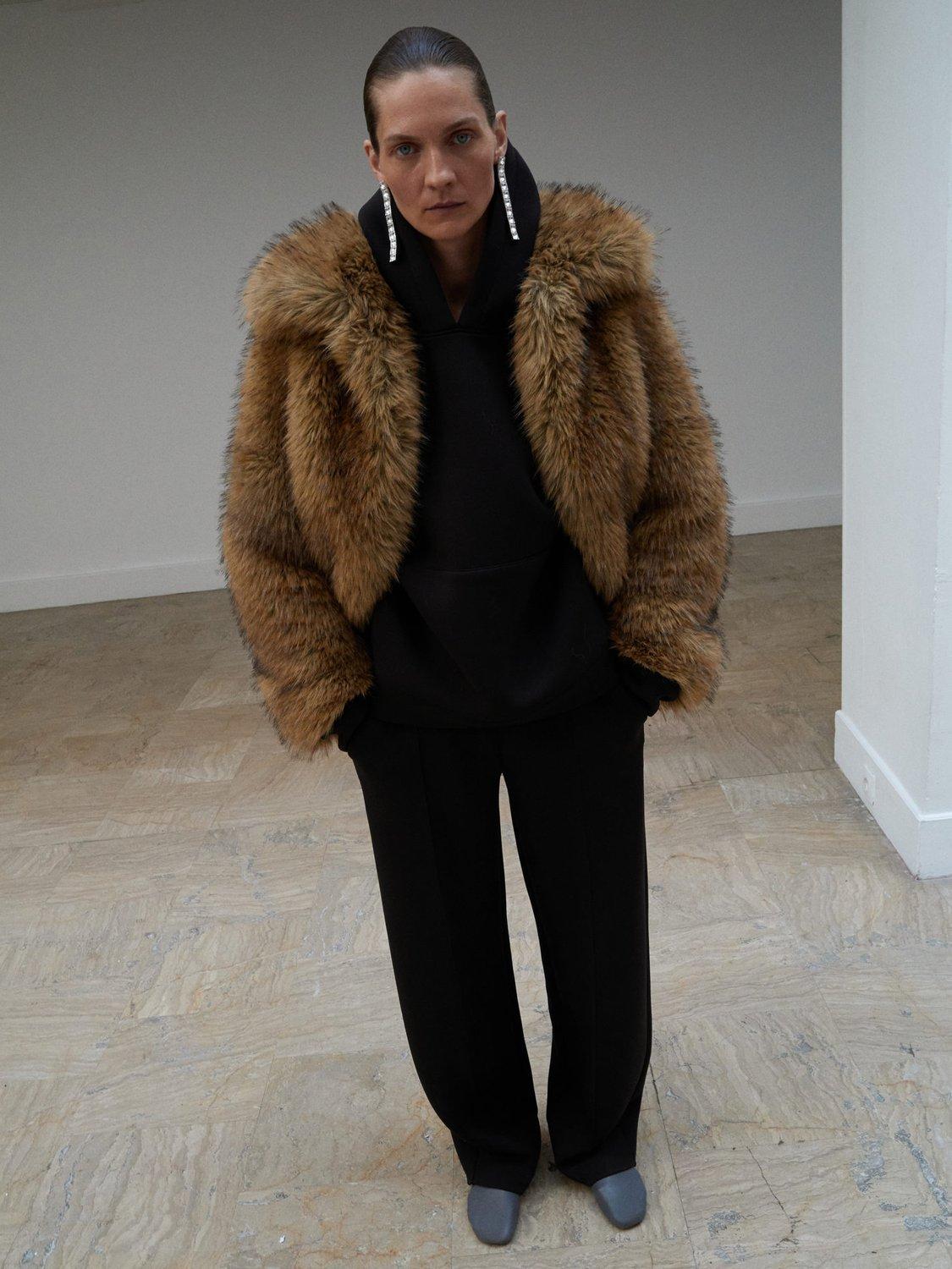 Product image 1 of 6, which shows Mango Orlane Seam Detail Joggers, Brown, L