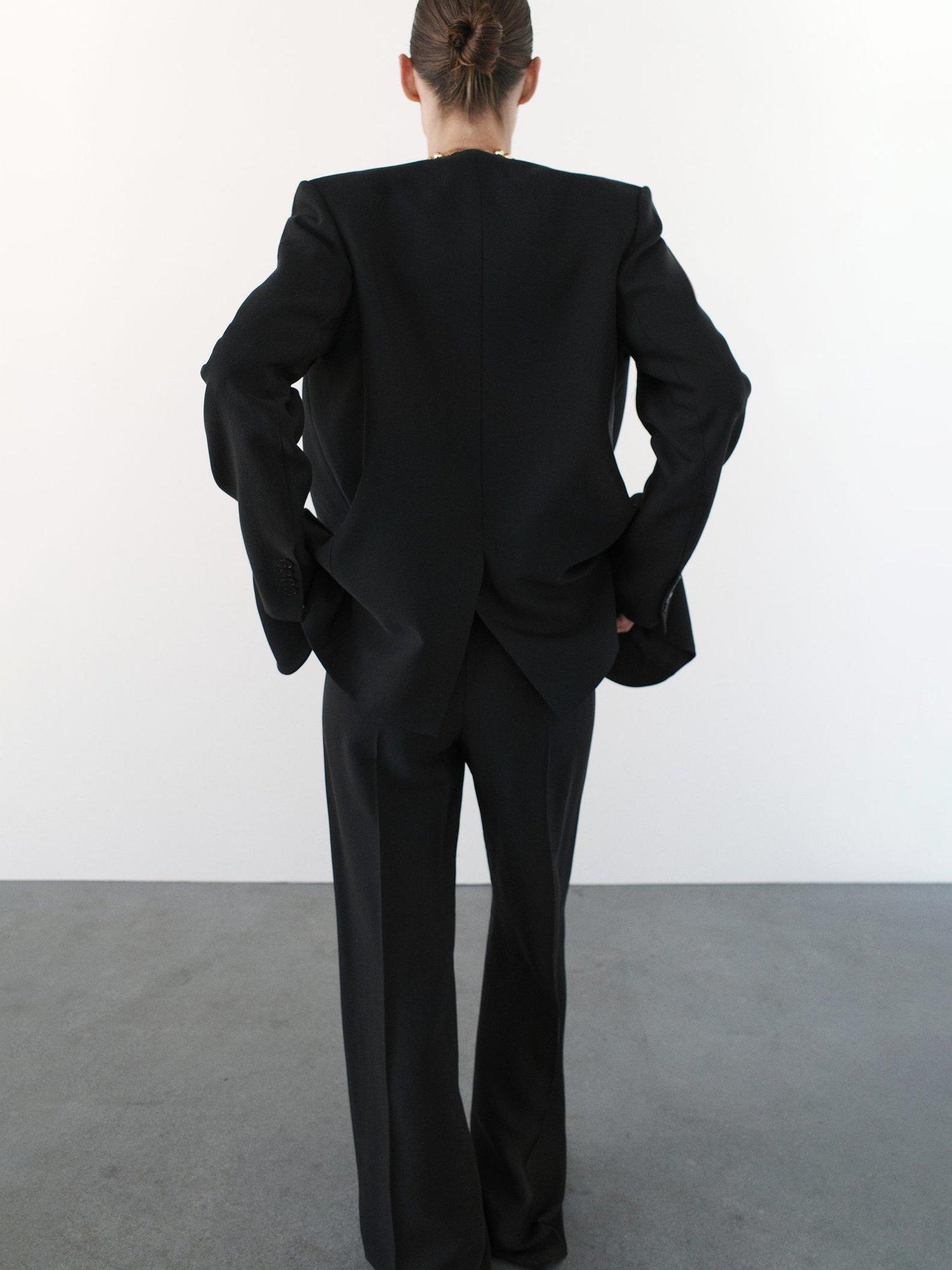 Product image 4 of 6, which shows Mango Praga Tailored Trousers, Black, 10