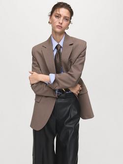 Mango Riga Faux Leather Trousers, Black, Black