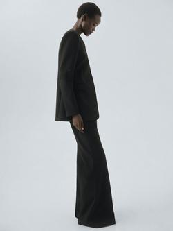 Mango Tropi Wide Leg Trousers, Black - view 2, Black