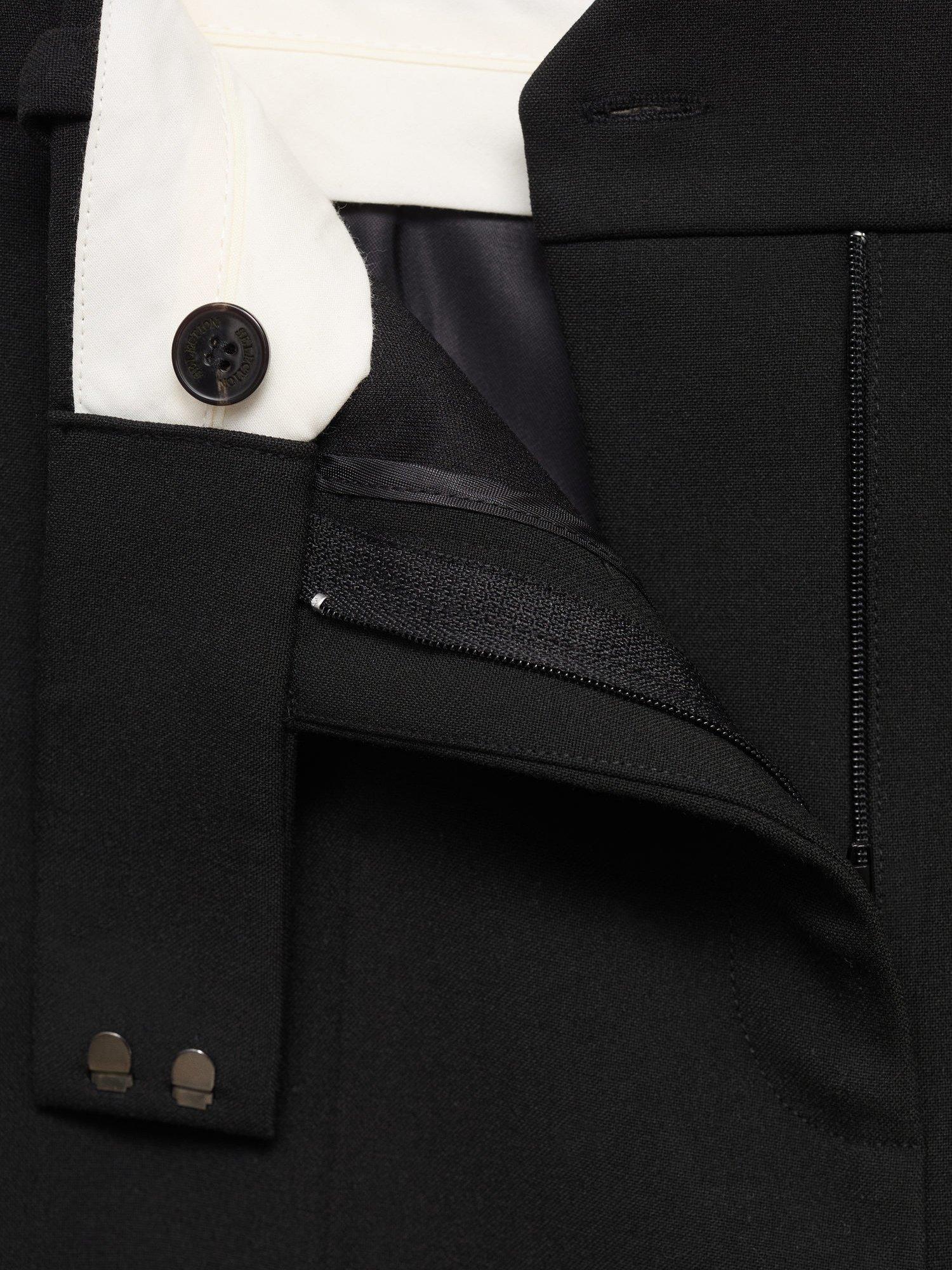 Product image 8 of 8, which shows Mango Tropi Wide Leg Trousers, Black, 4