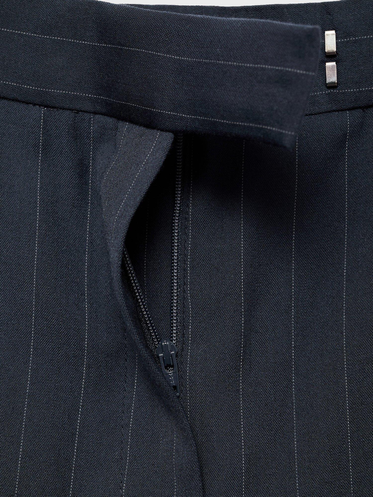 Product image 5 of 8, which shows Mango Varsovia Pinstripe Tailored Trousers, Navy, 6