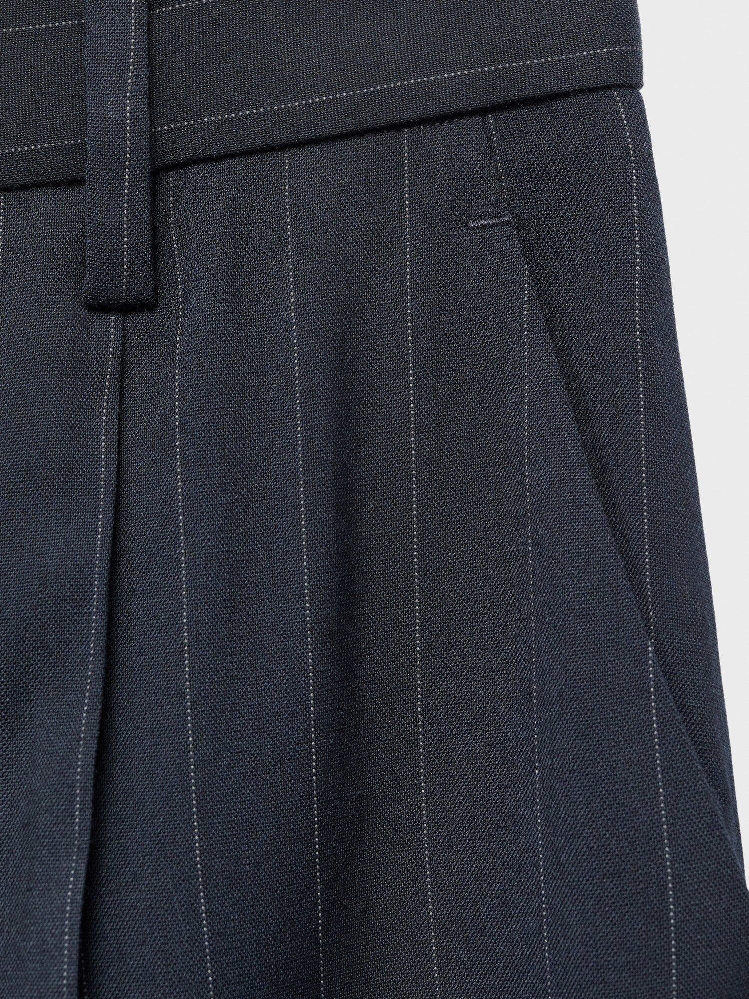 Product image 8 of 8, which shows Mango Varsovia Pinstripe Tailored Trousers, Navy, 6