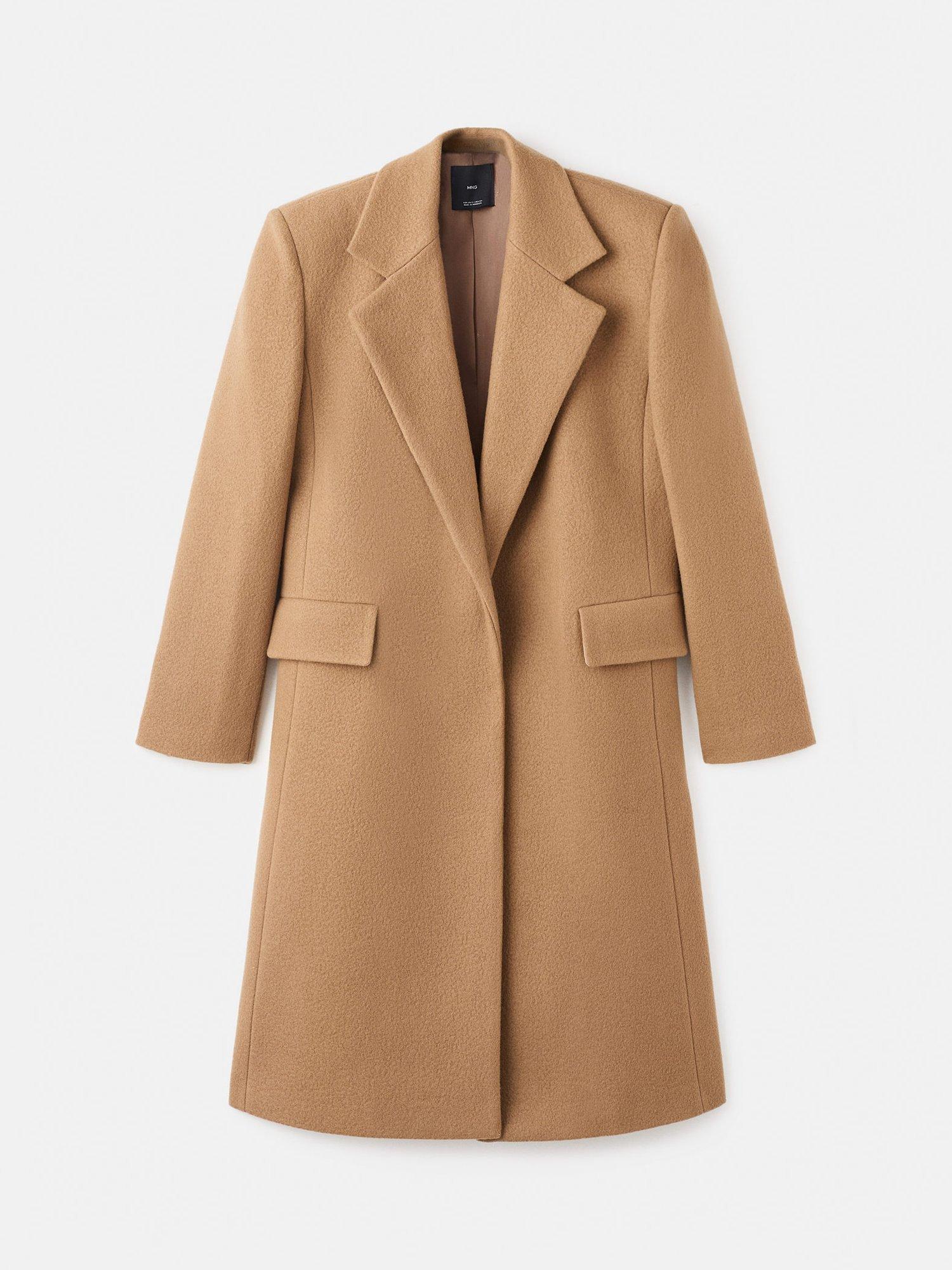 Product image 3 of 7, which shows Mango Bassol Wool Rich Coat, Medium Brown, L