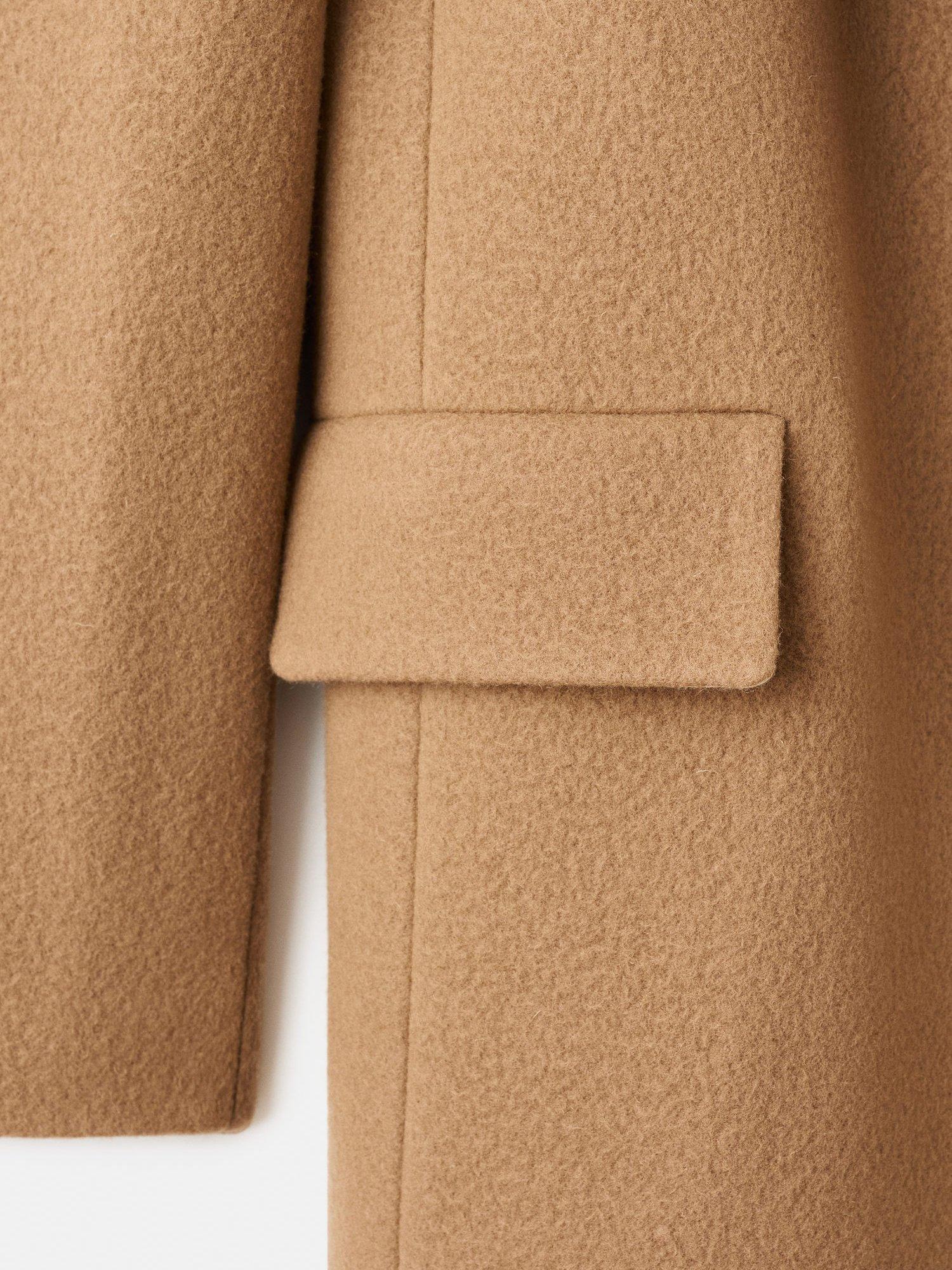 Product image 5 of 7, which shows Mango Bassol Wool Rich Coat, Medium Brown, L