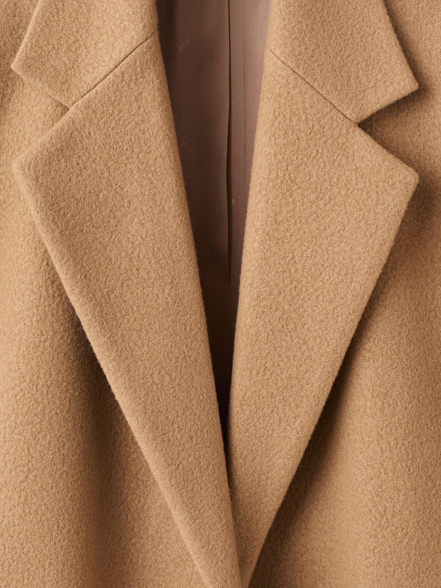 Product image 6 of 7, which shows Mango Bassol Wool Rich Coat, Medium Brown, L
