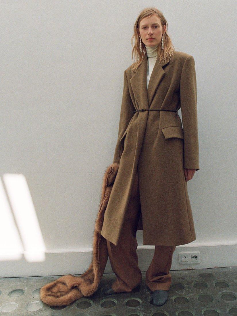 Product image 7 of 7, which shows Mango Bassol Wool Rich Coat, Medium Brown, L