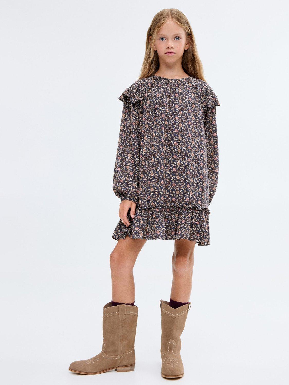 Product image 2 of 6, which shows Mango Kids' Isa Dress, Navy, 6 years