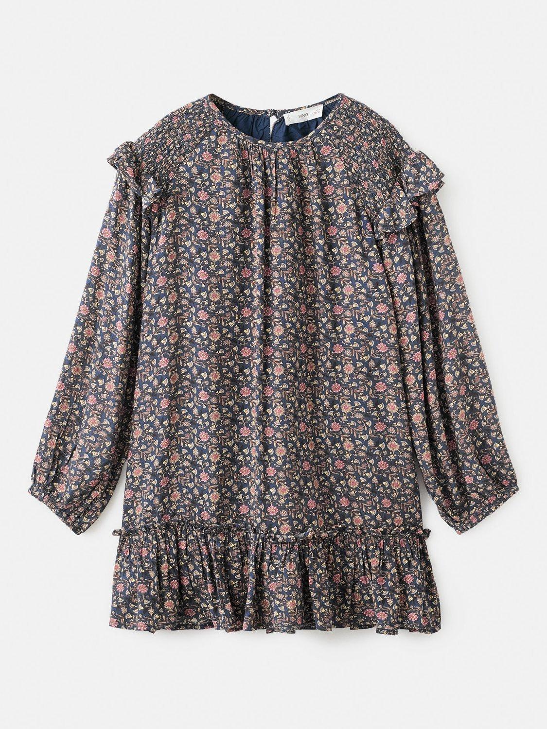 Product image 3 of 6, which shows Mango Kids' Isa Dress, Navy, 6 years