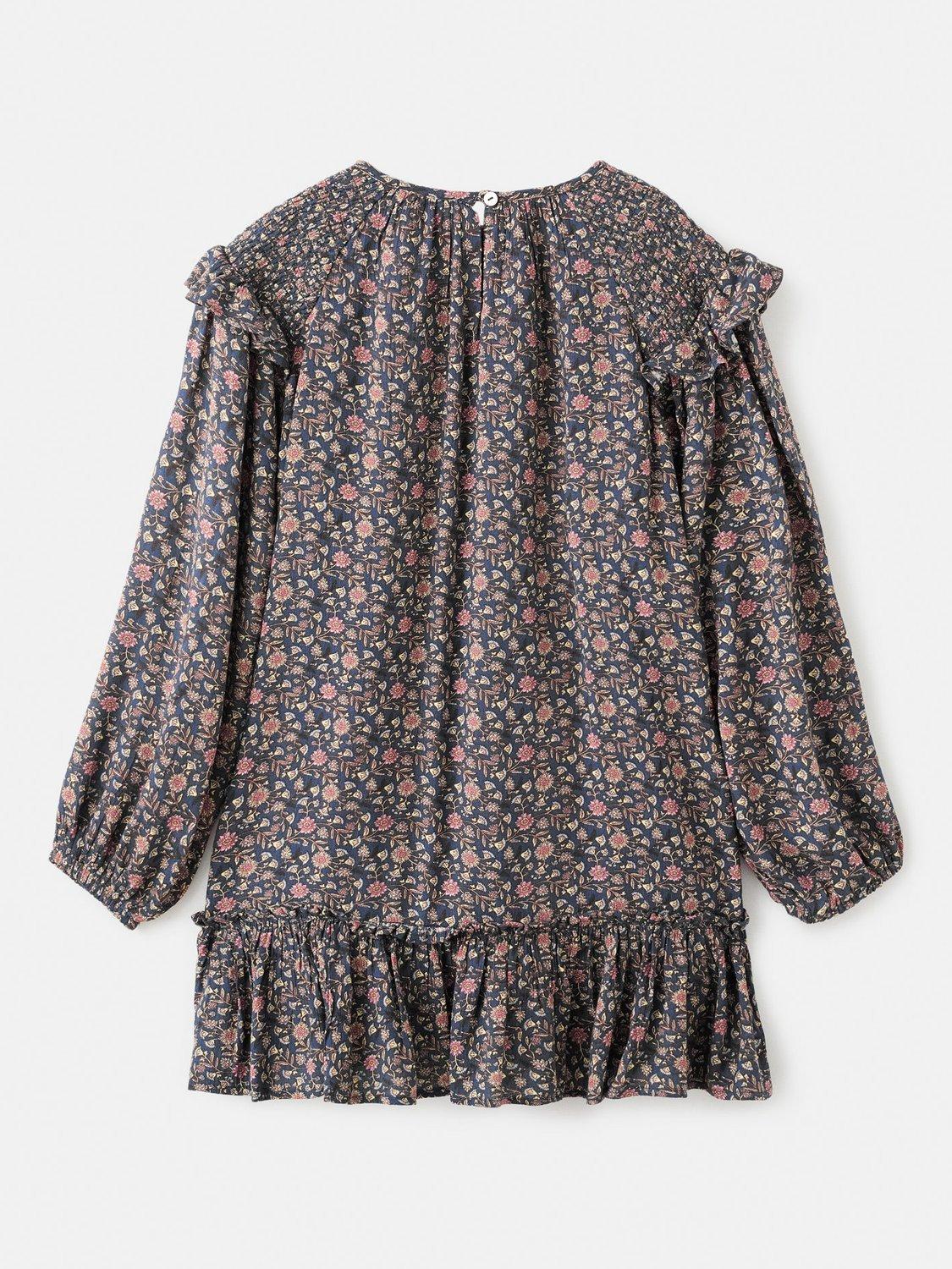 Product image 4 of 6, which shows Mango Kids' Isa Dress, Navy, 6 years