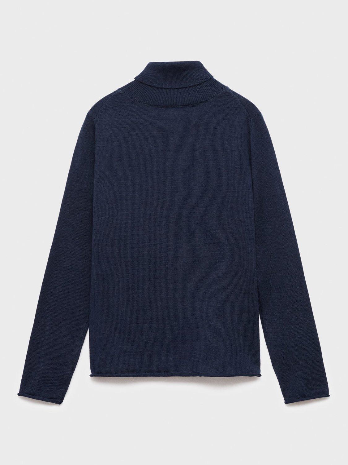 Product image 2 of 4, which shows Mango Kids' Bella Jumper, Navy, 5-6 years