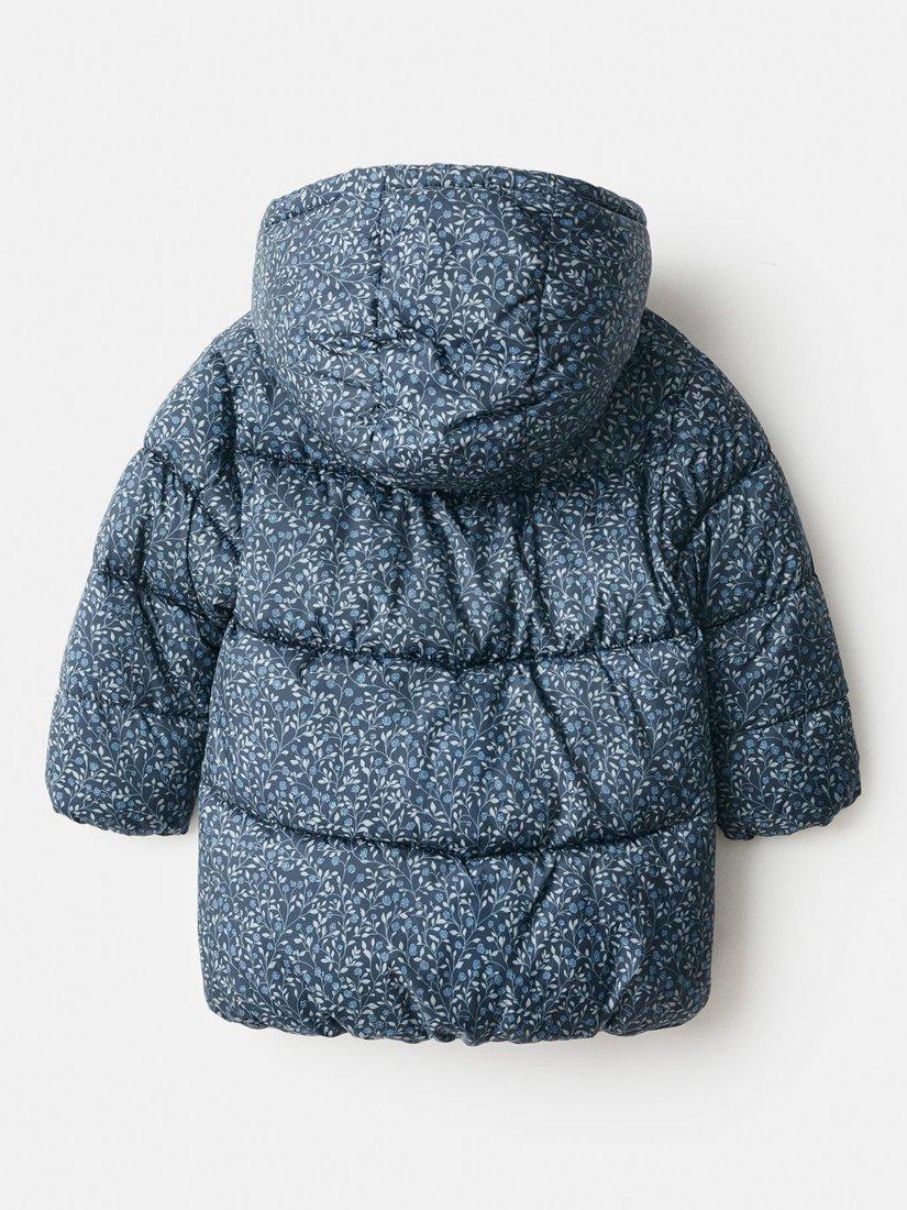 Product image 2 of 4, which shows Mango Kids' Annab Quilted Hooded Jacket, Navy, 18-24 months