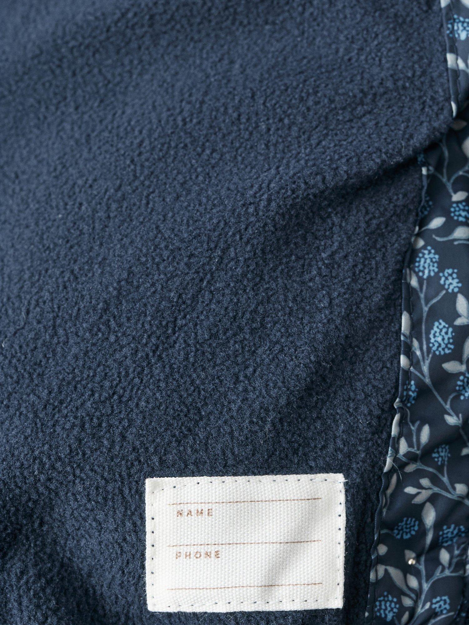 Product image 3 of 4, which shows Mango Kids' Annab Quilted Hooded Jacket, Navy, 18-24 months
