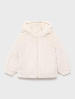 Mango Baby Reversible Faux Fur Coat, Natural White, Natural White