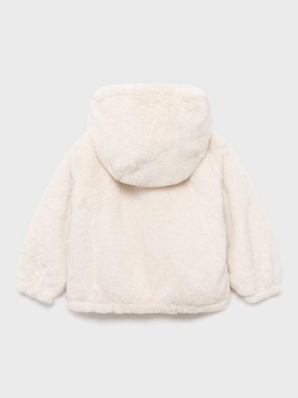 Mango Baby Reversible Faux Fur Coat, Natural White - view 2, Natural White