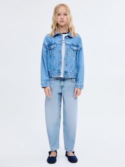 Mango Kids' Denim Balloon Leg Jeans, Mid Blue, Mid Blue