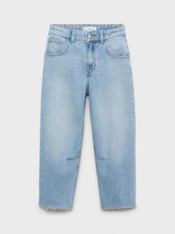 Mango Kids' Denim Balloon Leg Jeans, Mid Blue - view 2, Mid Blue