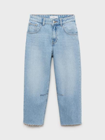 Mango Kids' Denim Balloon Leg Jeans, Mid Blue - view 2, Mid Blue