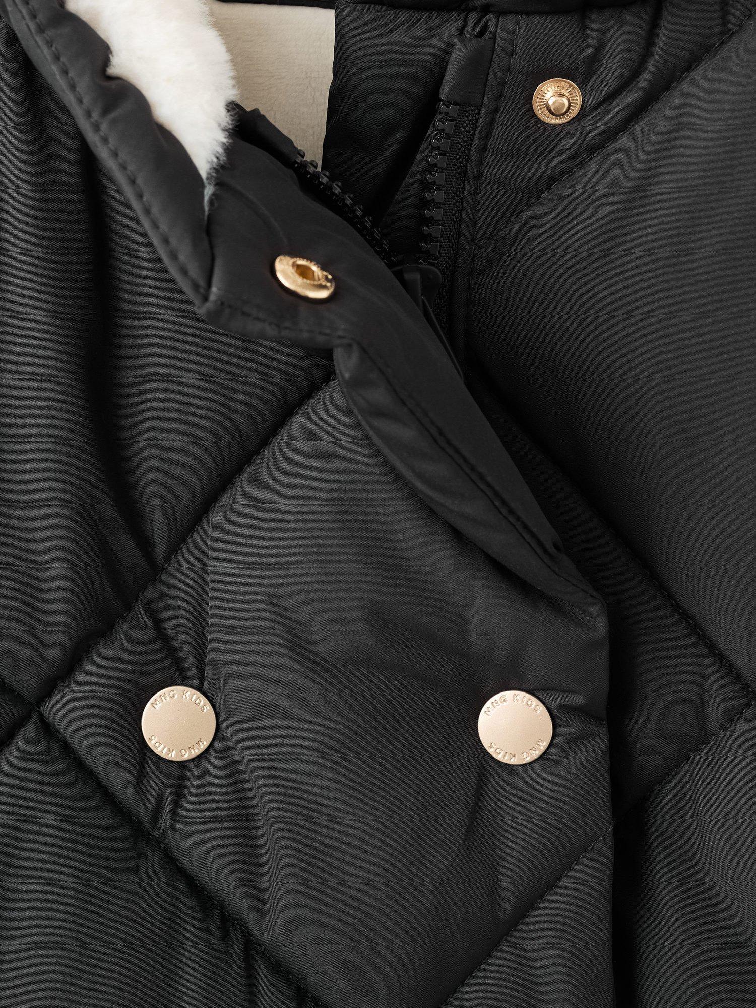 Product image 4 of 4, which shows Mango Kids' Sophie Quilted Jacket, Black, 2-3 years